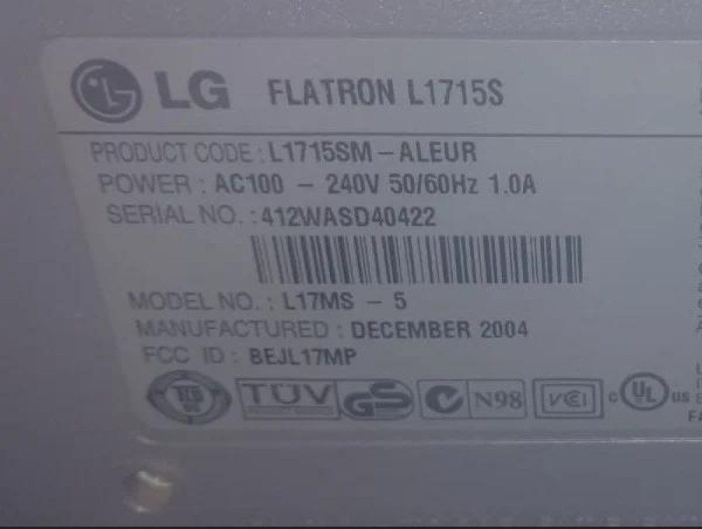 LG FLATRON L1715S Monitor